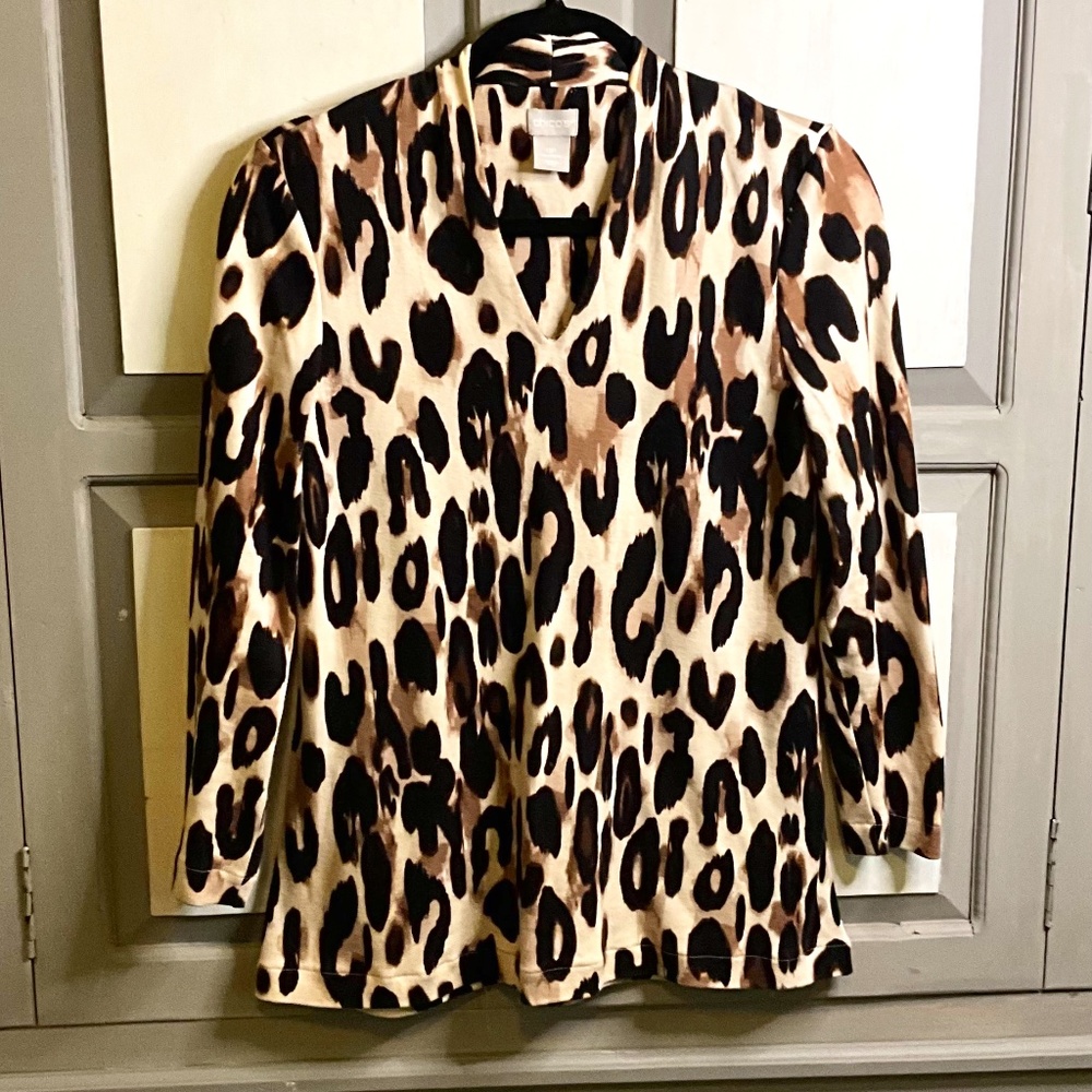 Chicos Fall mid sleeve top  animal print